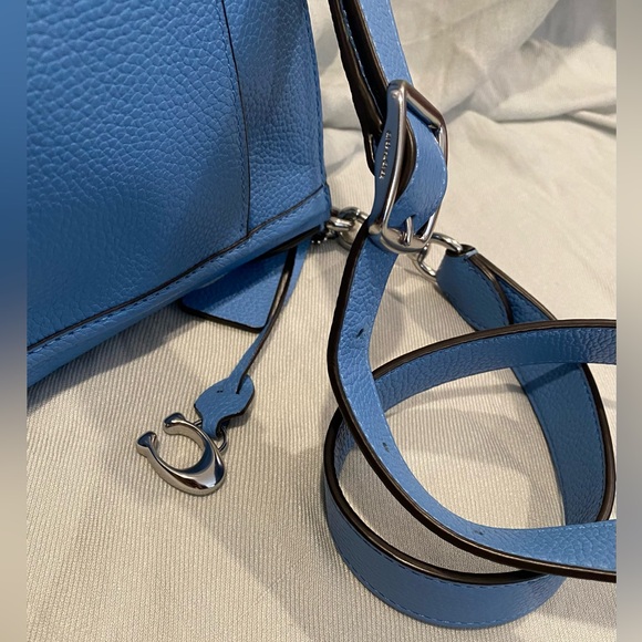 Coach Chaise Pebbled Blue Crossbody Bag - Picture 10 of 11
